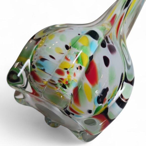 Vintage MCM Spatter Art Glass Vase โ Murano Style Mid-Century Decor - Picture 9 of 10